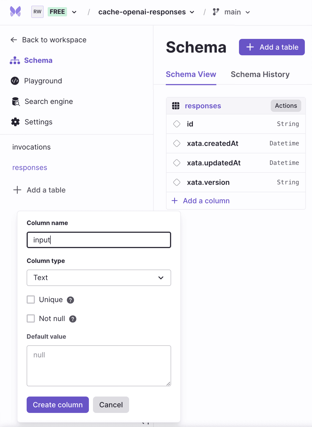 Make schema changes