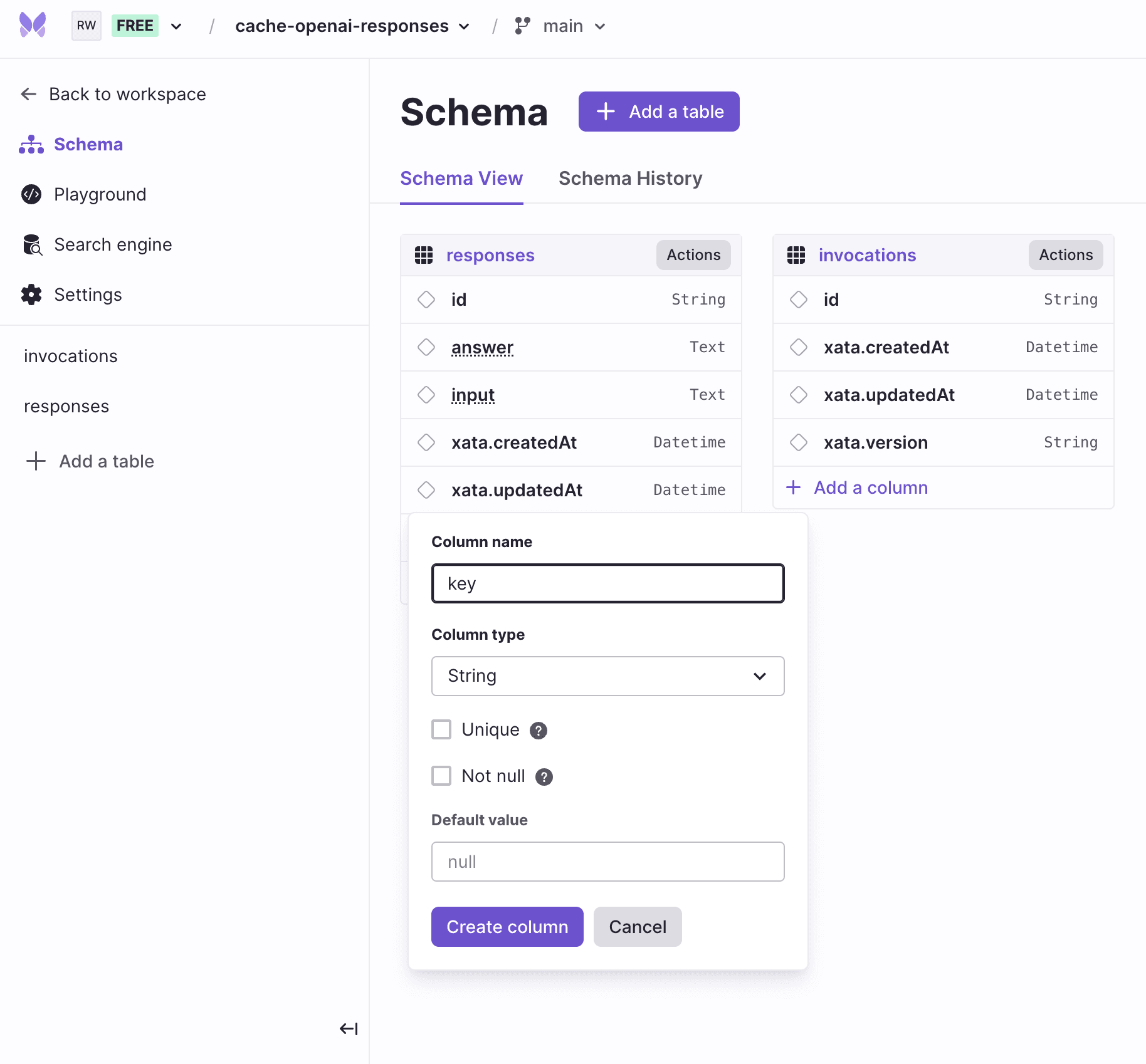 Make schema changes